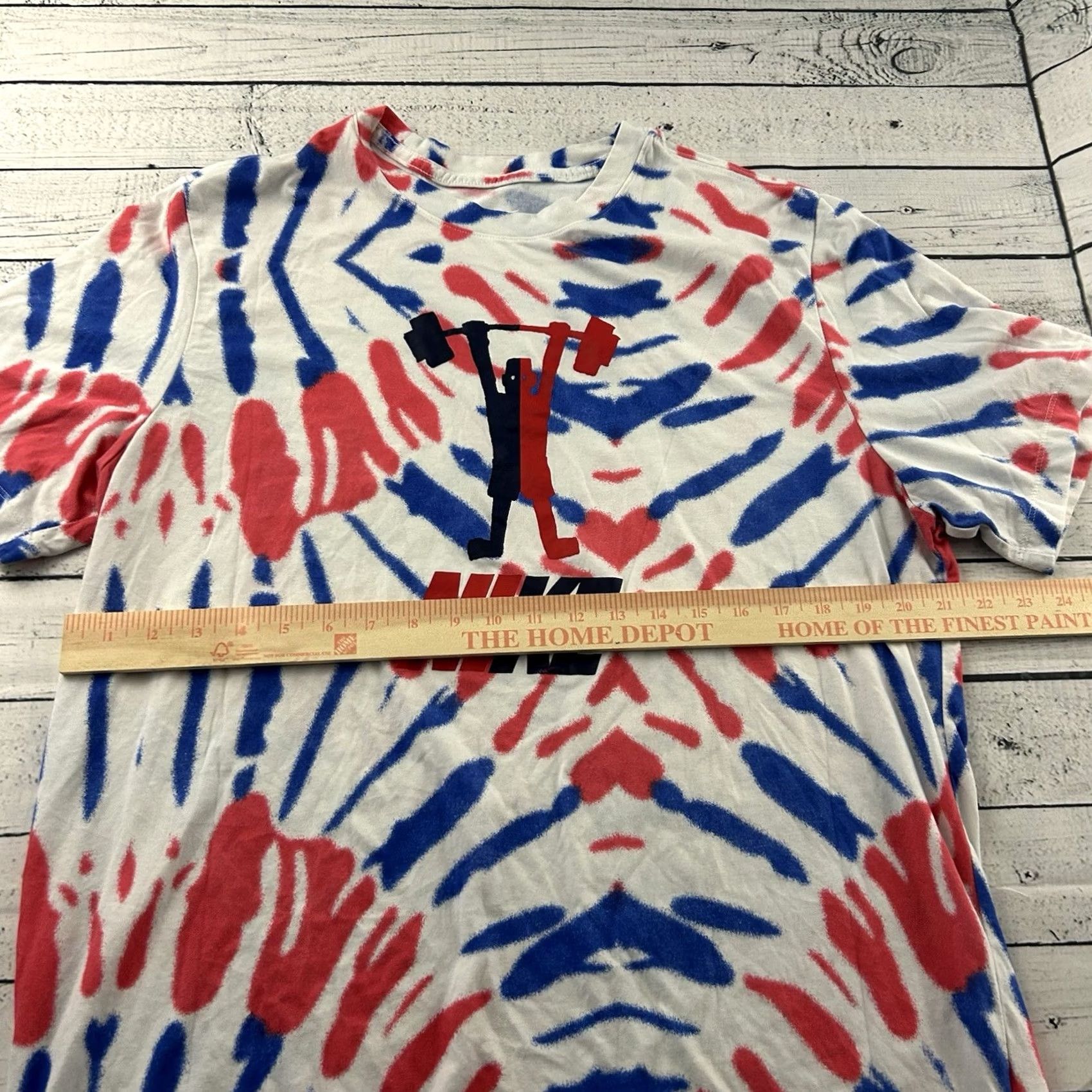 Nike Nike Dri-Fit Weightlifting Short Sleeve T Shirt Men XL Red White Blue Tie-Dye Size US XL / EU 56 / 4 - 5 Thumbnail
