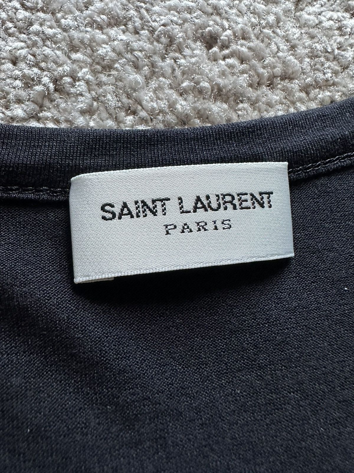 Saint Laurent Paris $620 FW23 Saint Laurent black logo viscose t shirt BNWT M Size US M / EU 48-50 / 2 - 8 Thumbnail