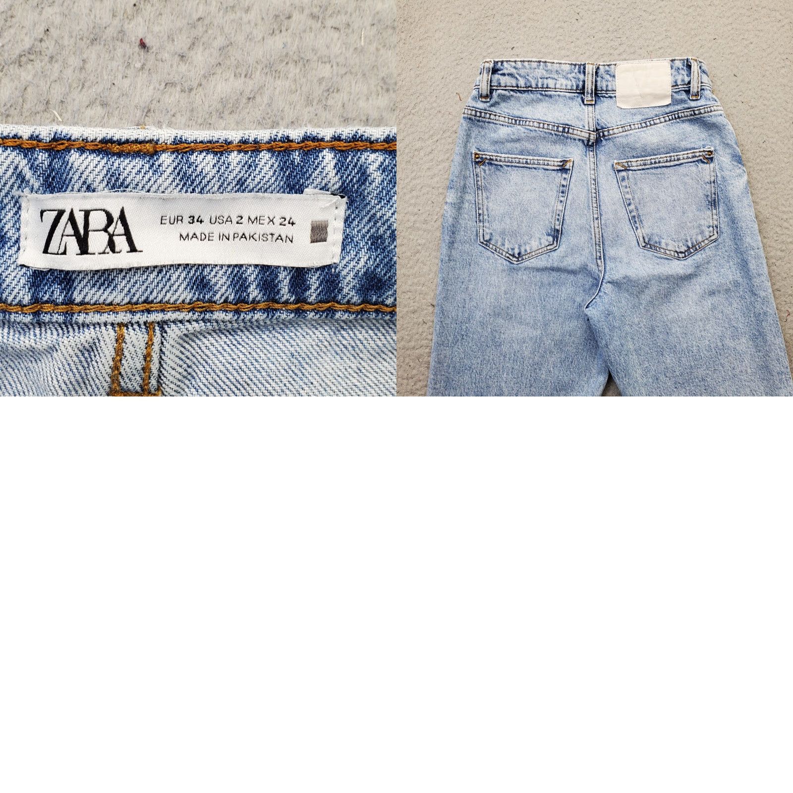 Zara Zara Jeans Women's 2 Blue Denim Stretch Boho Streetwear Medium Wash Straight Leg Jeans Womens Size 2 Blue Size 26" / US 2 / IT 38 - 8 Thumbnail