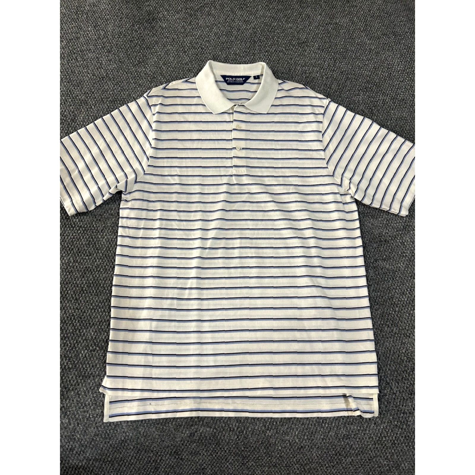 Polo Ralph Lauren Polo Ralph Lauren Polo Shirt Mens L White Blue Striped Classic Golf Shirt Size US L / EU 52-54 / 3 - 2 Thumbnail