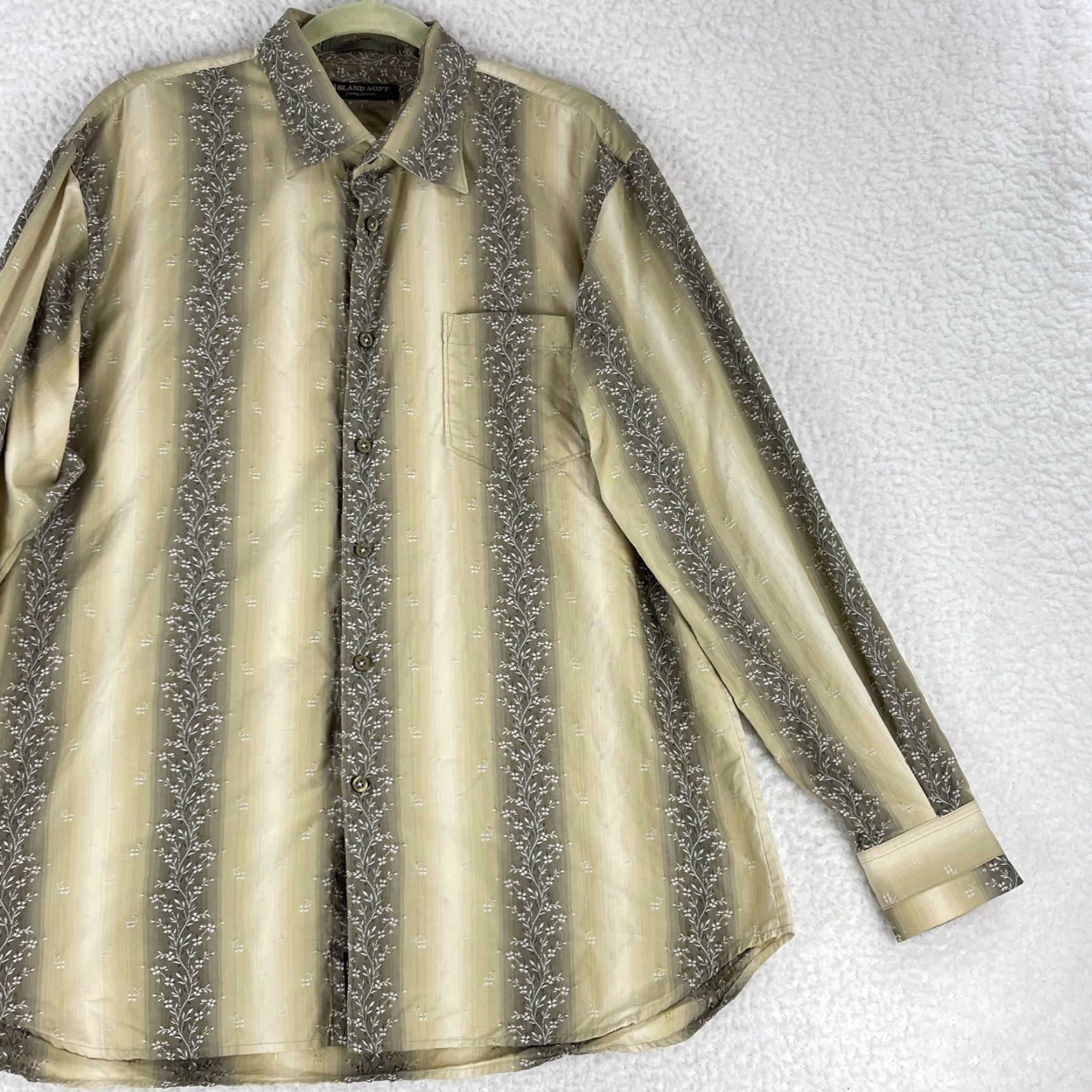 Tommy Bahama Tommy Bahama Button-Up Shirt Mens Size XL Island Soft Brown Casual Long Sleeve Size US XL / EU 56 / 4 - 3 Thumbnail