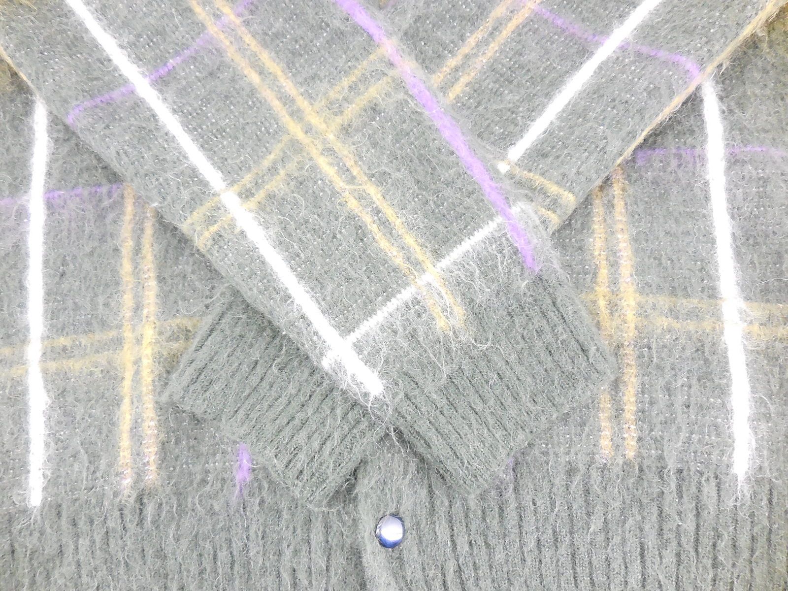 Needles Sweater Checkered Mohair Cardigan Green Size US M / EU 48-50 / 2 - 3 Thumbnail