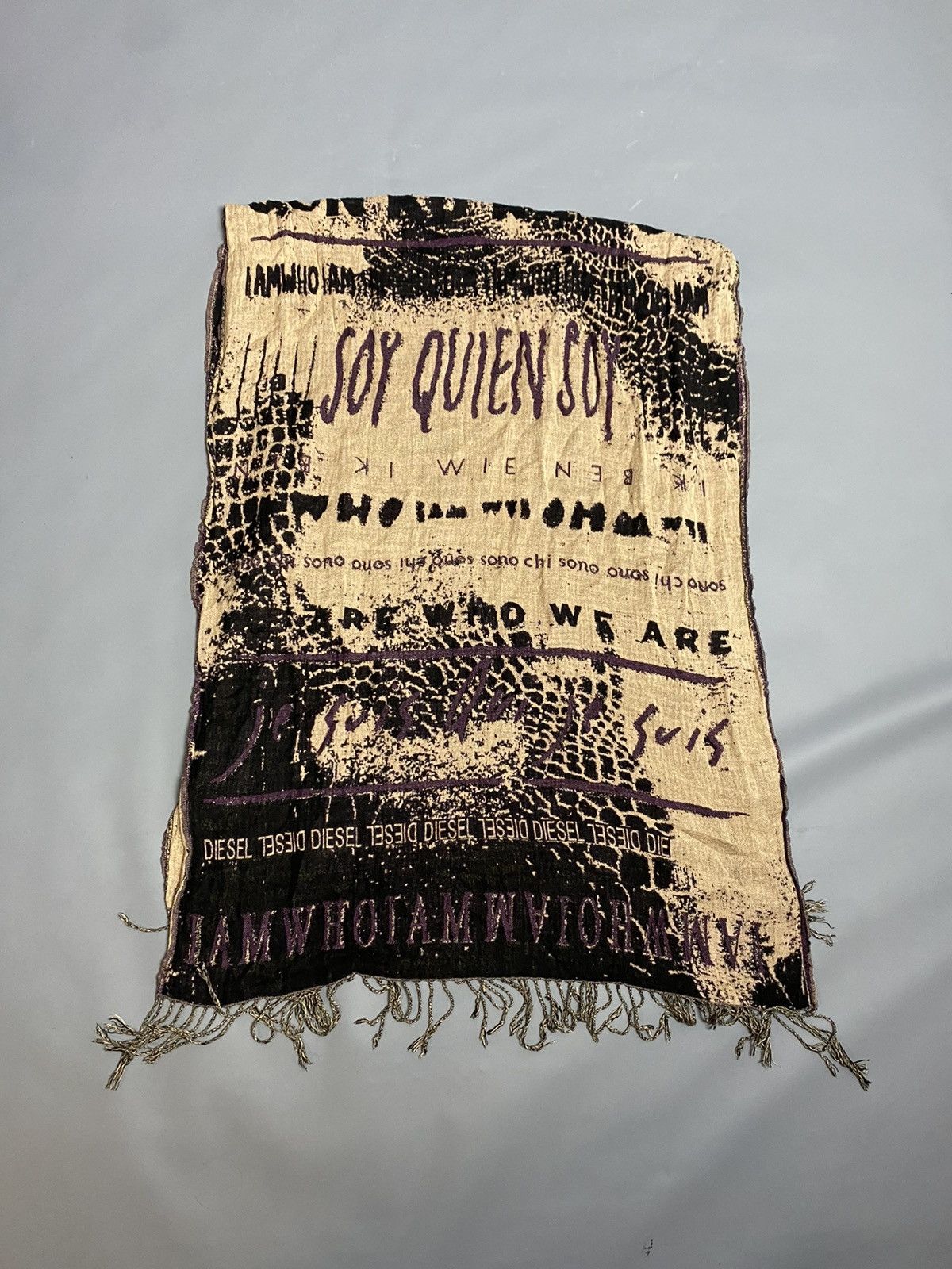 Diesel Women’s Diesel Graphic Fringe Scarf Shawl Viscose 172x64cm Size ONE SIZE - 1 Thumbnail