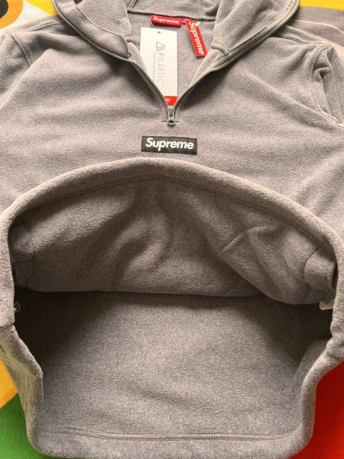 Supreme M Supreme Polartec Face Mask Half Zip Hooded Sweatshirt grey Size US M / EU 48-50 / 2 - 12 Thumbnail