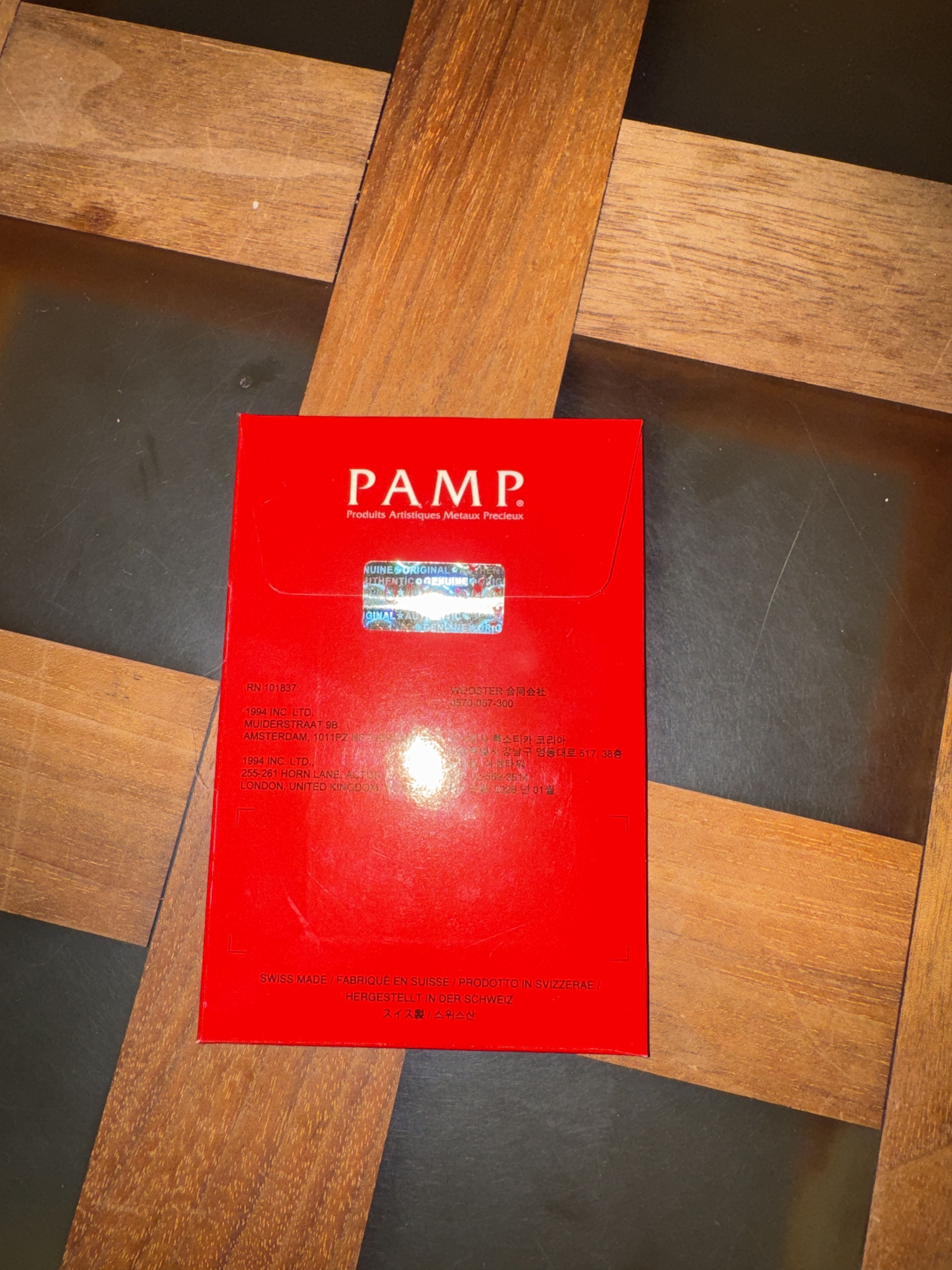 Supreme PAMP Suisse 1 g Gold Bar Size ONE SIZE - 2 Thumbnail