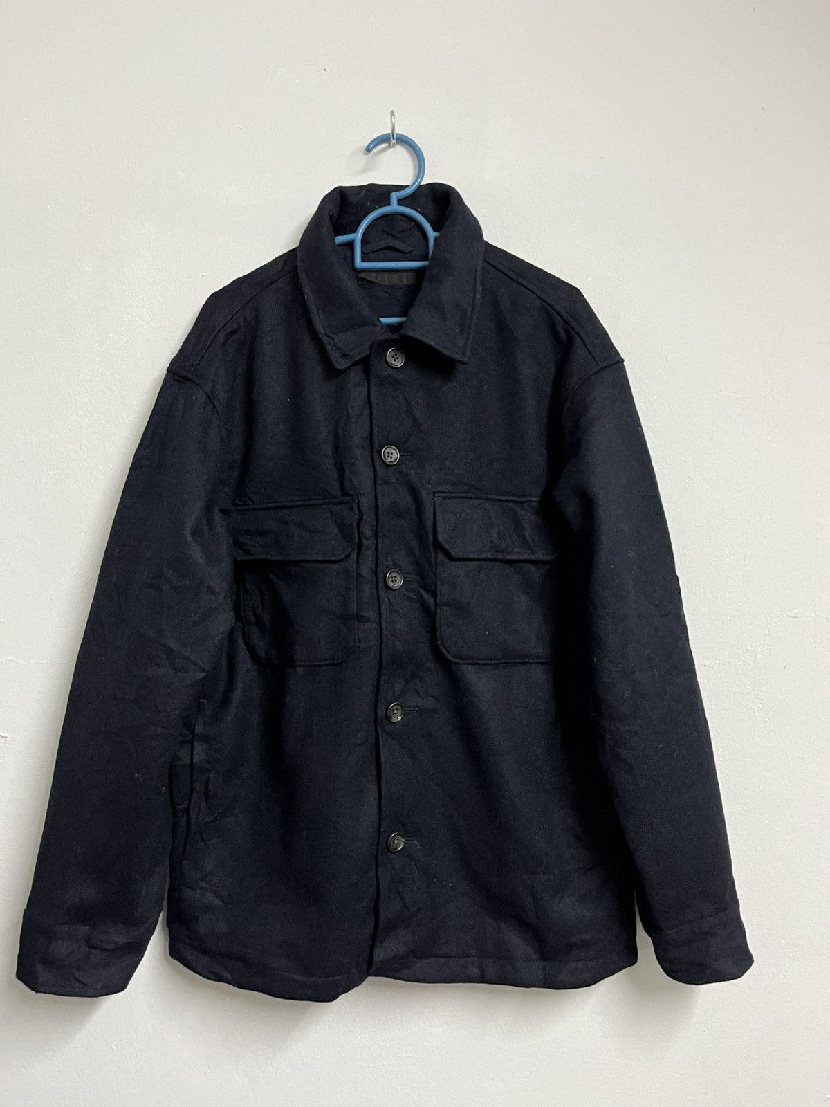 Japanese Brand 💥Superblack Wool Double Pockets Jackets Size US M / EU 48-50 / 2 - 1 Thumbnail