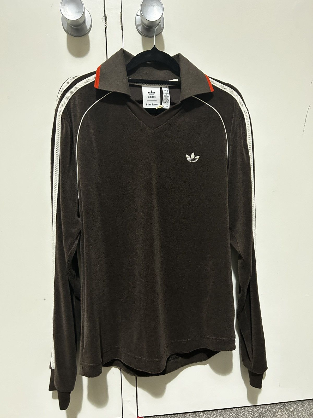 image of Adidas x Wales Bonner Towel Long Sleeve Shirt in Brown, Men's (Size Medium)