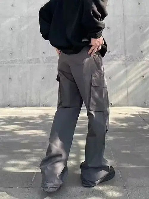 Japanese Brand Bag Cargo Baggy Flared Gray Pants Size US 30 / EU 46 - 2 Thumbnail