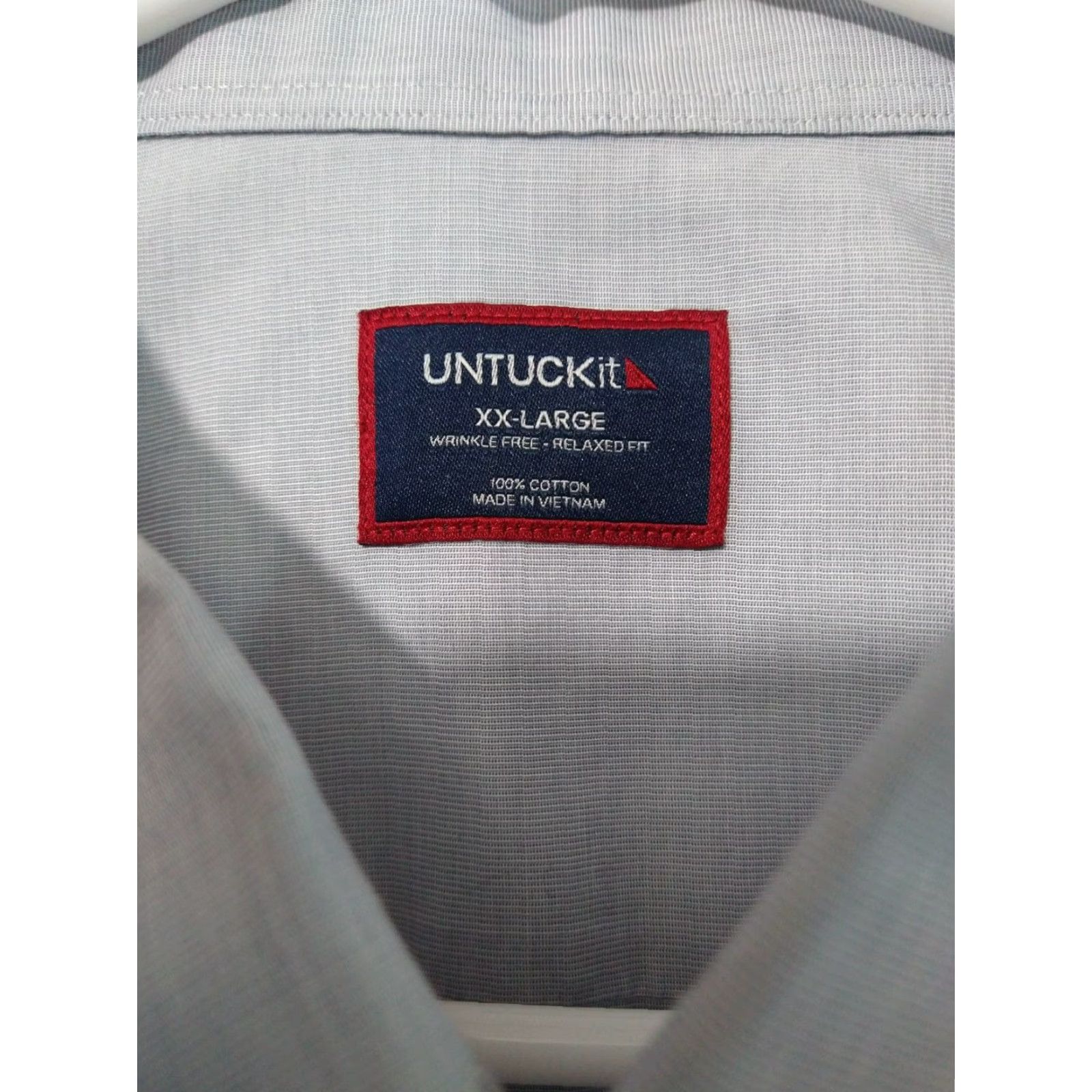 UNTUCKit UNTUCKit Shirt Mens 2XL Gray Relaxed Long Sleeve Button Up Wrinkle Resistant Cotton Solid Classic Button-Up Mens Size US XXL / EU 58 / 5 - 7 Thumbnail