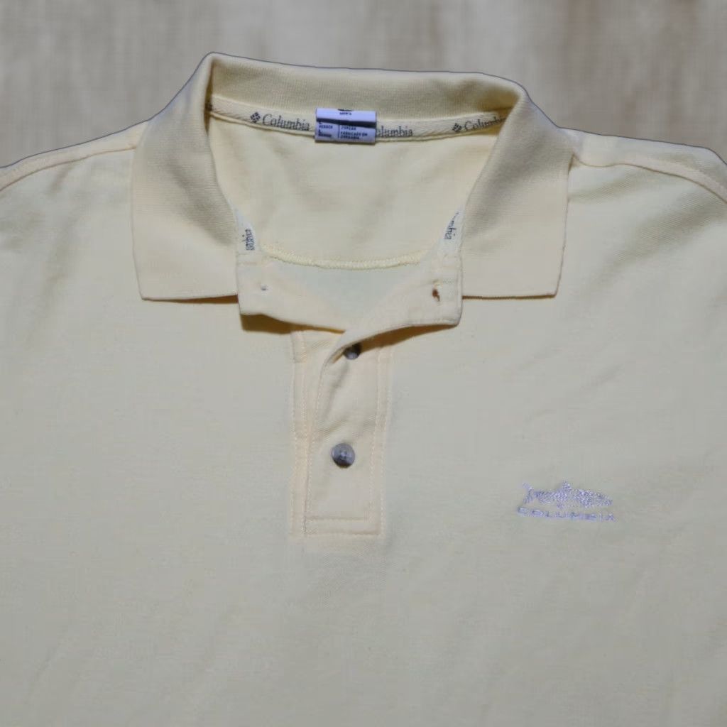 Vintage Columbia Polo Shirt Men L Yellow Embroidered Fish Logo Fishing Rugby Shirt 30" 23" Chest Casual Sportswear Mens Size US L / EU 52-54 / 3 - 1 Thumbnail