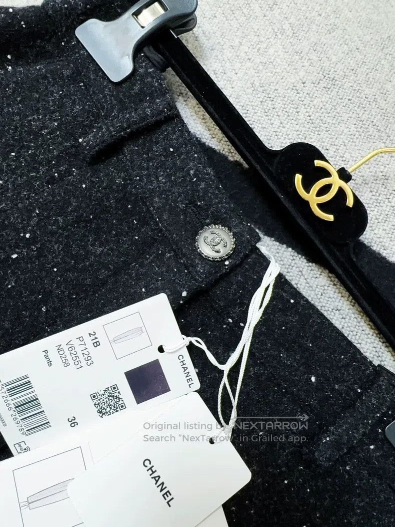Chanel Chanel 21b full of stars and snowflakes black tweed trouse Size 24" / US 00 / IT 34 - 4 Thumbnail