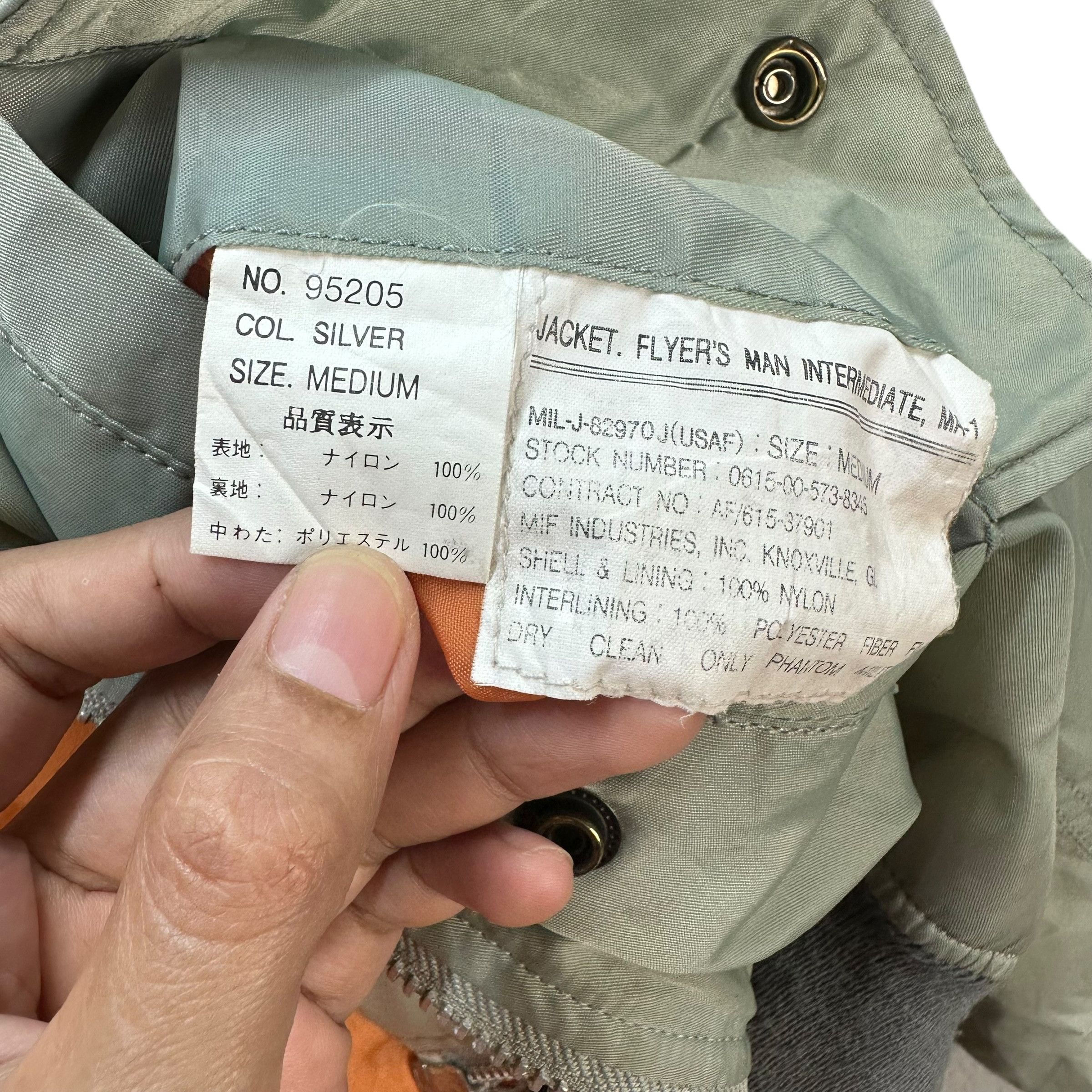 Vintage TRASHED🔥 MIF INDUSTRIES SILVER BOMBER JACKET #9037-50 Size US M / EU 48-50 / 2 - 8 Thumbnail