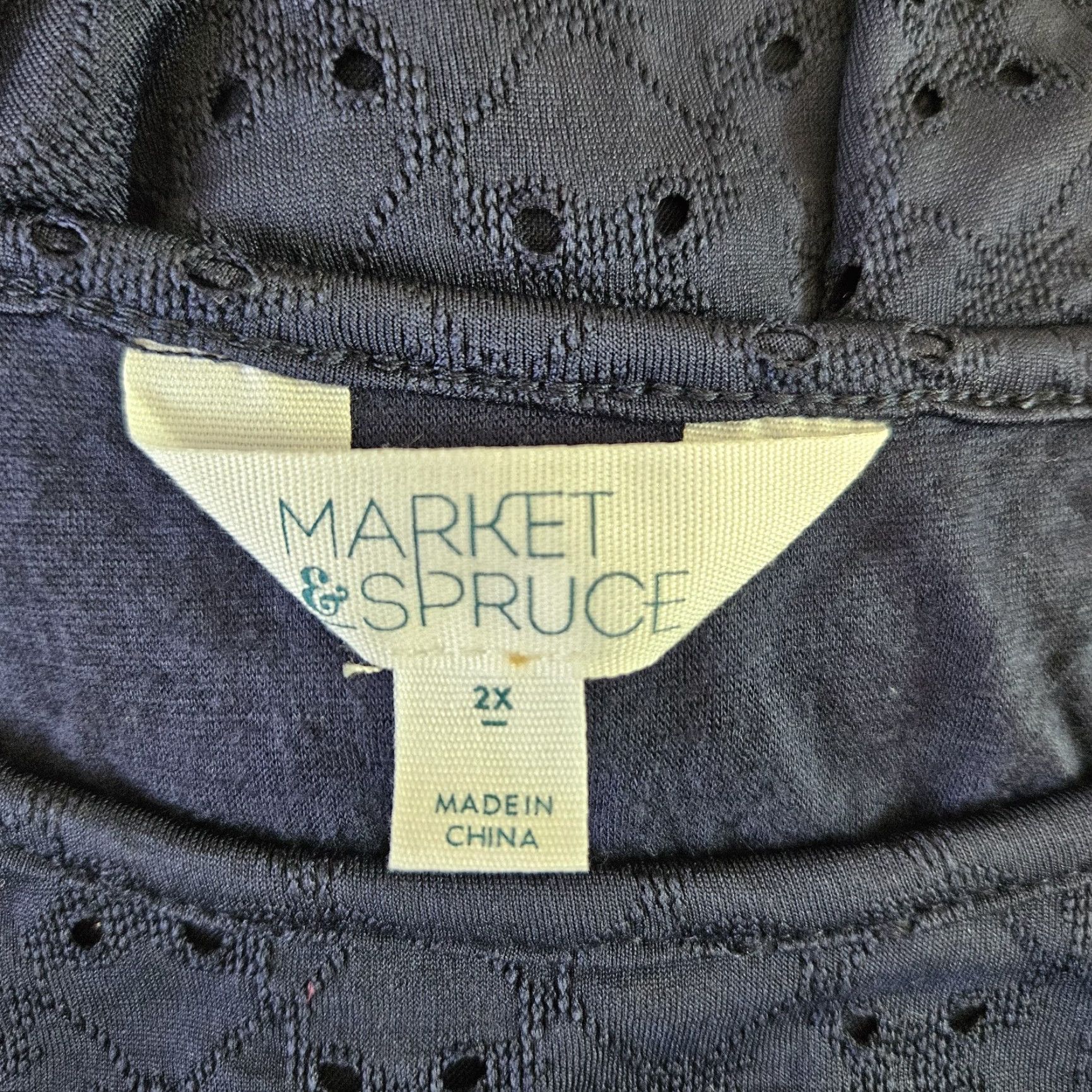 Market Market & Spruce Womens Dress Sz 2X Blue Eyelet Sleeveless Size XXL / US 16-18 / IT 52-54 - 5 Thumbnail