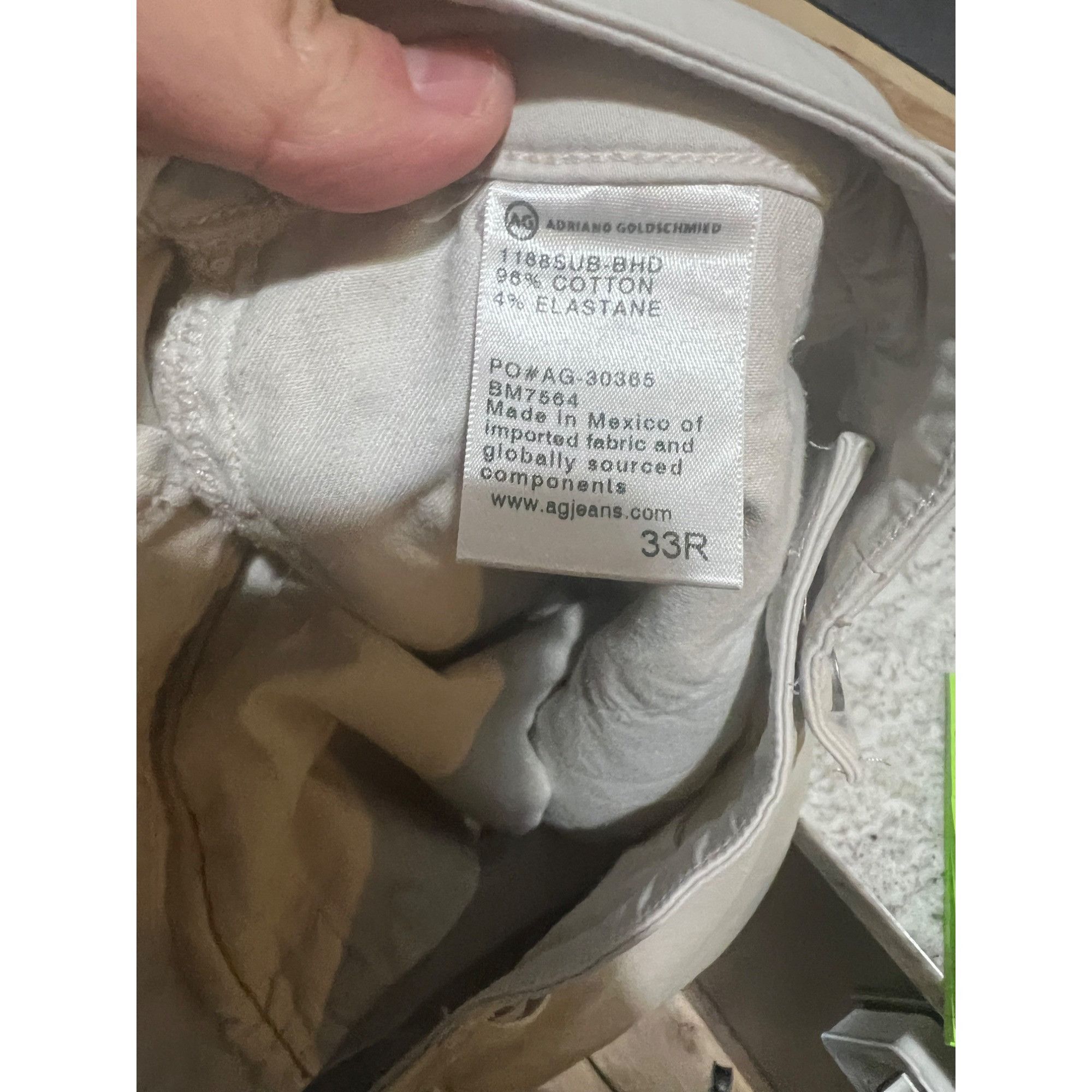 AG Adriano Goldschmied Adriano Goldschmied Lux Khaki Chinos - Size 33x27 Size US 33 - 5 Thumbnail