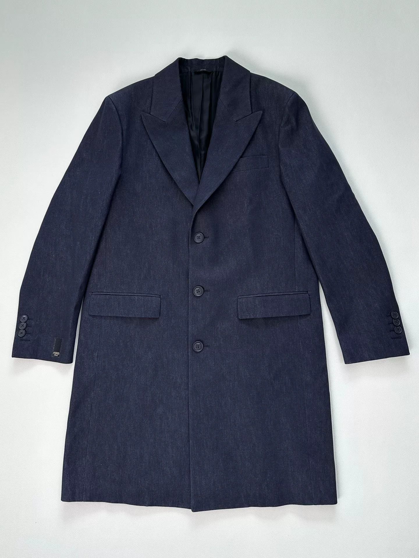 Fendi Fendi Men's Blue Cotton Denim Coat Size US L / EU 52-54 / 3 - 6 Thumbnail