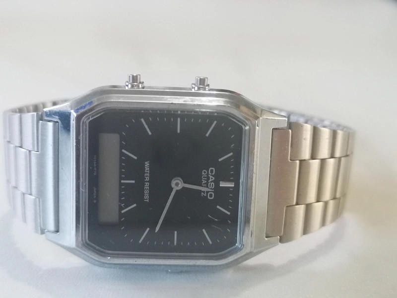 Casio Casio black dial stainless steel bracelet watch Size ONE SIZE - 6 Thumbnail