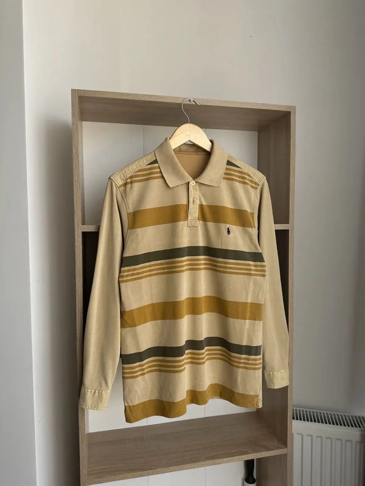 Polo Ralph Lauren Vintage Beige Polo Ralph Lauren PRL Rugby Shirt Size US M / EU 48-50 / 2 - 2 Thumbnail