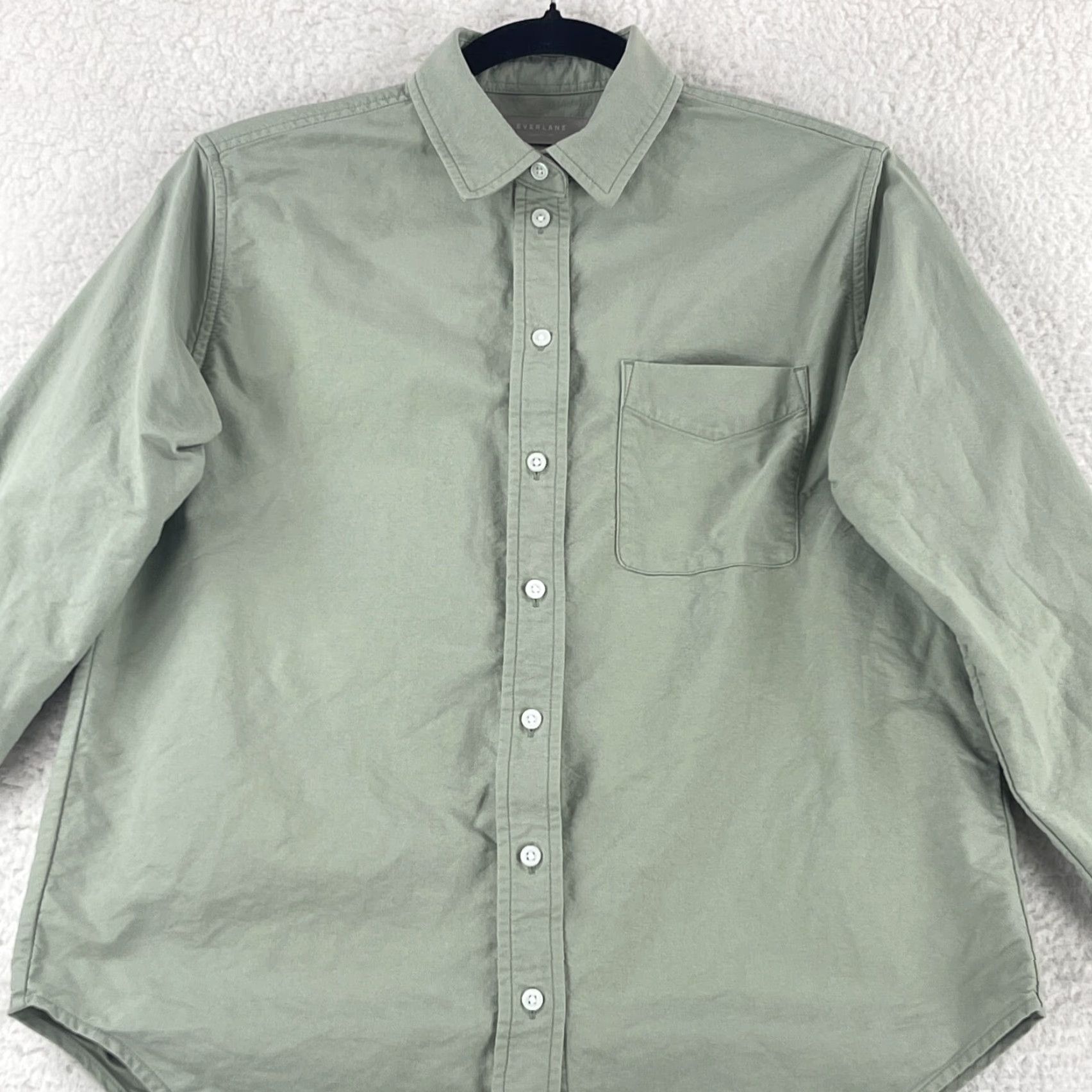 Everlane Everlane Button-Up Shirt Womens Size 0 Green Organic Cotton Long Sleeve Casual Shirt Size XS / US 0-2 / IT 36-38 - 2 Thumbnail