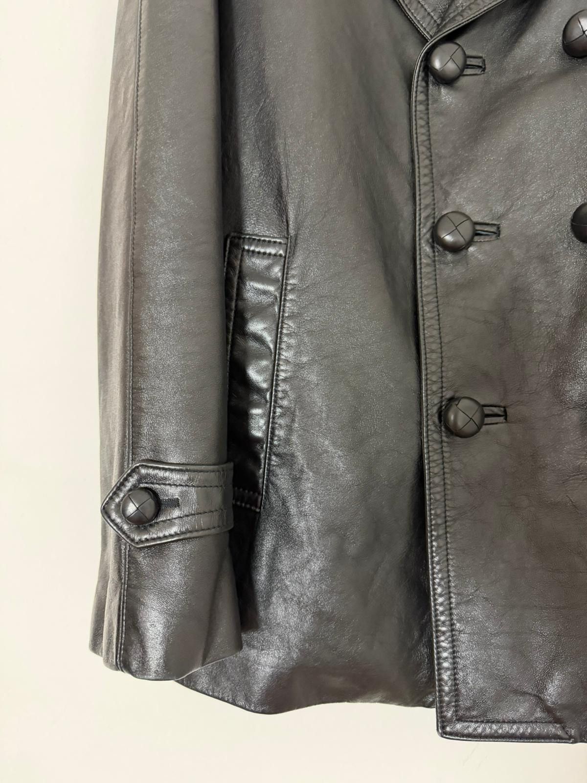 Celine FW22 Leather Cabane Jacket Peacoat Ultra Rare by Hedi Size US M / EU 48-50 / 2 - 2 Thumbnail