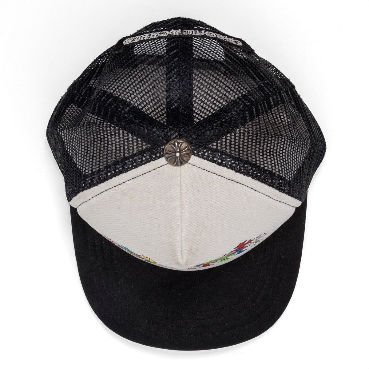Chrome Hearts Multi Color Crosses Trucker Hat Black White Size ONE SIZE - 8 Thumbnail
