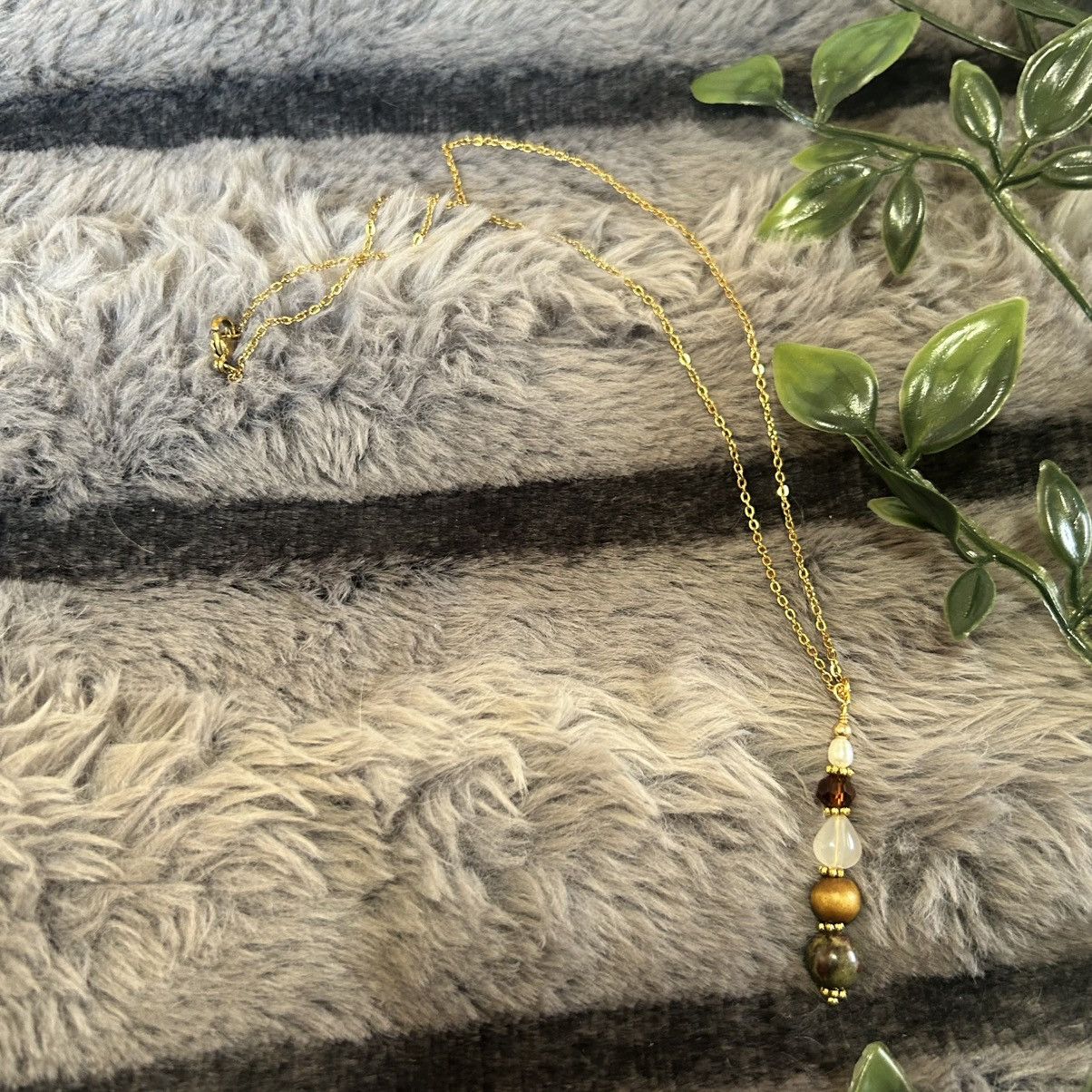 Handmade Handcrafted vintage bead drop pendant on chain necklace Size ONE SIZE - 6 Thumbnail