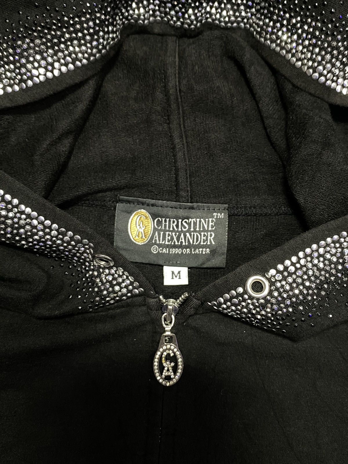 Japanese Brand Christine Alexander Crystal Full Zipper Hoodie Luxury Y2K Size M / US 6-8 / IT 42-44 - 5 Thumbnail