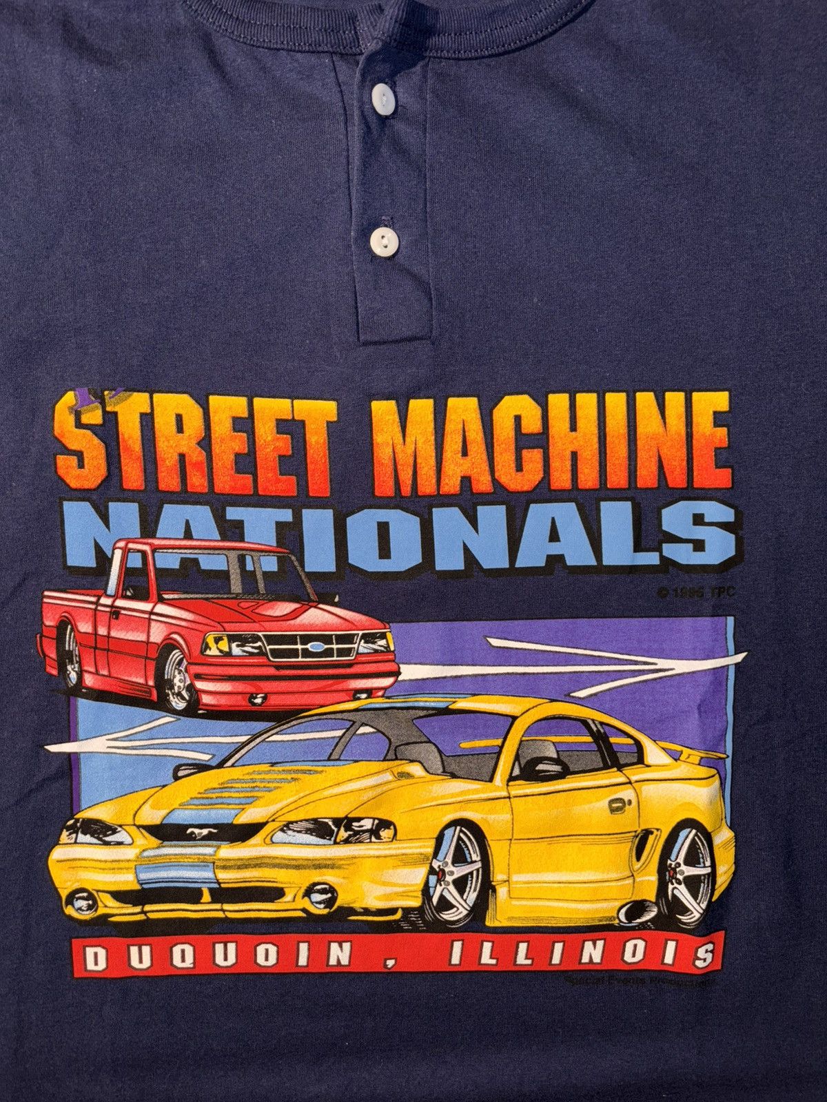 Ford Vtg Ford Mustang Street Machine Illinois Racing Henley 90’s Size US XL / EU 56 / 4 - 2 Thumbnail