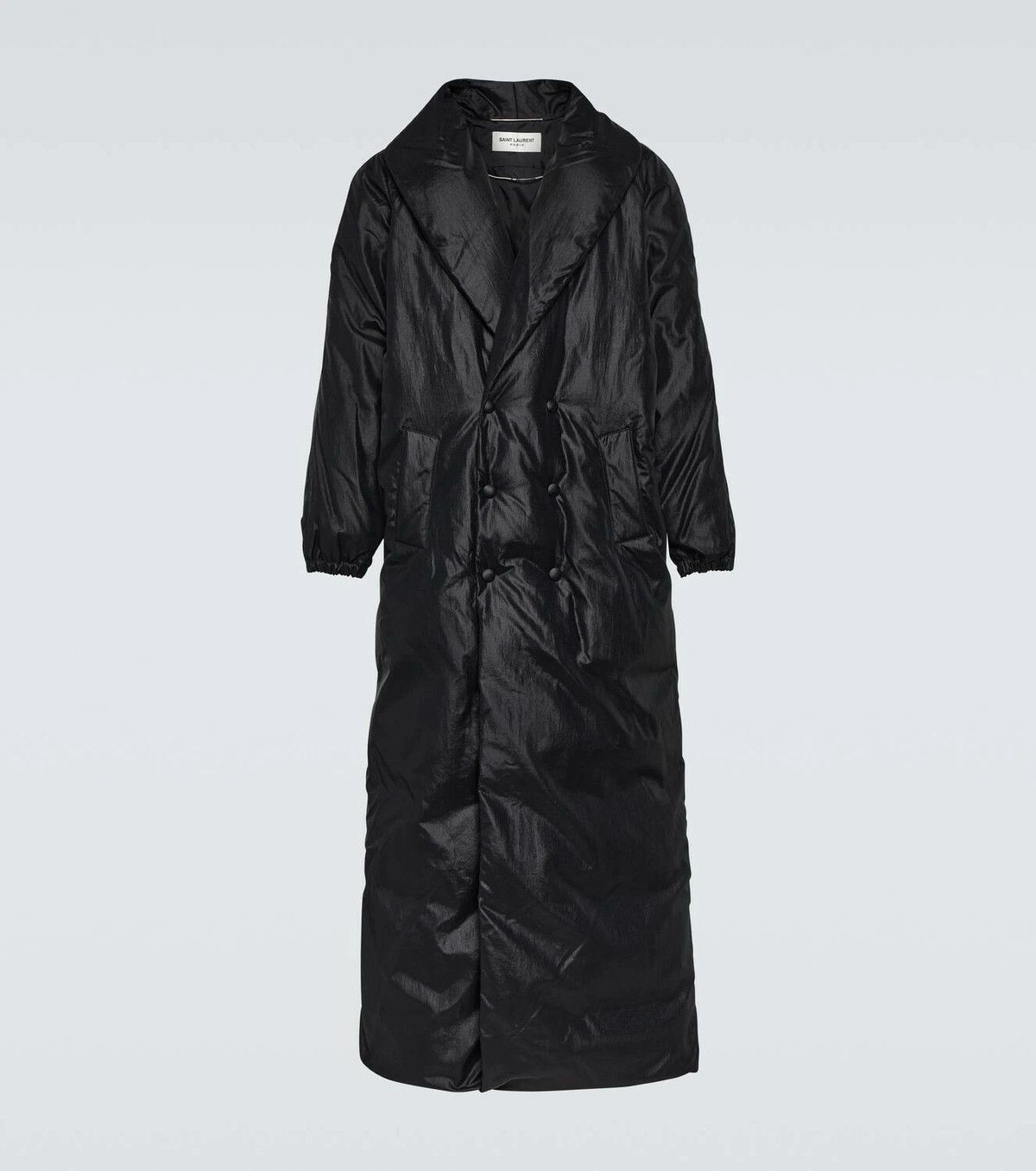 Saint Laurent Paris o1rshd1 Canvas Tech Maxi Coat in Black Size US M / EU 48-50 / 2 - 2 Thumbnail