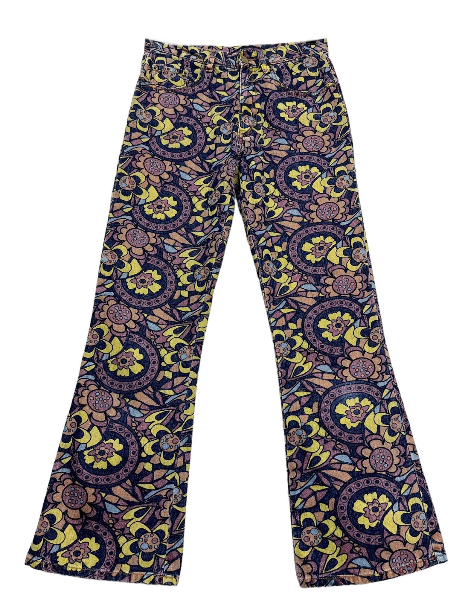 Vintage 90’s! Full Print Flower Murakami's Style Woman's Flared Size 28" / US 6 / IT 42 - 1 Thumbnail