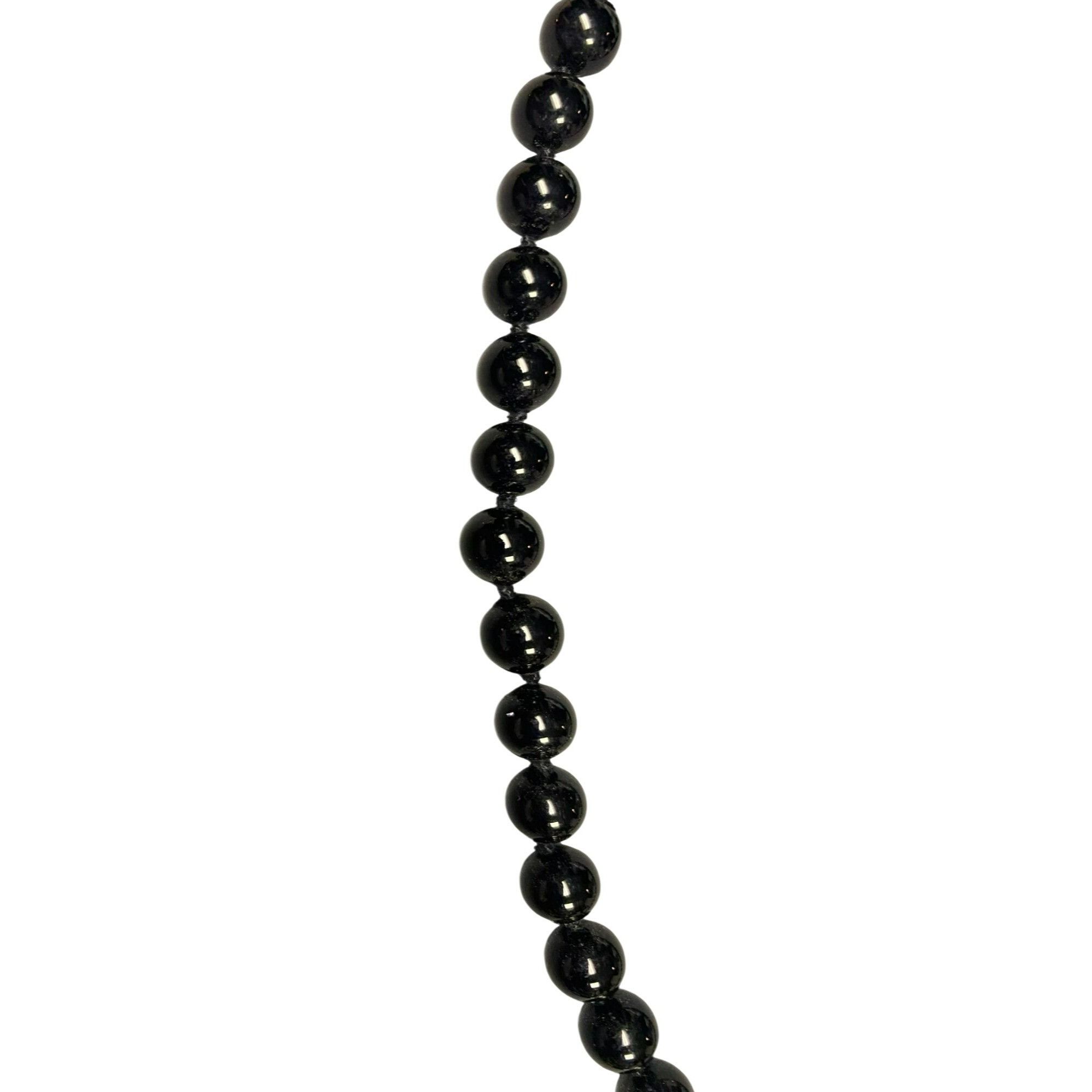 Monet Monet Vintage Black Bead Necklace With Gold-Tone Extender Fo Size ONE SIZE - 3 Thumbnail