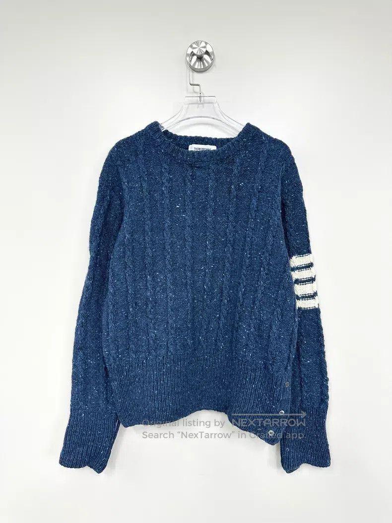 Thom Browne Thom Browne Dark blue classic four-striped knit sweater Size US XL / EU 56 / 4 - 1 Thumbnail