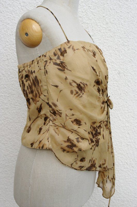 Other Vintage Y2K Avant Garde Beige Top Blouse Size L / US 10 / IT 46 - 4 Thumbnail
