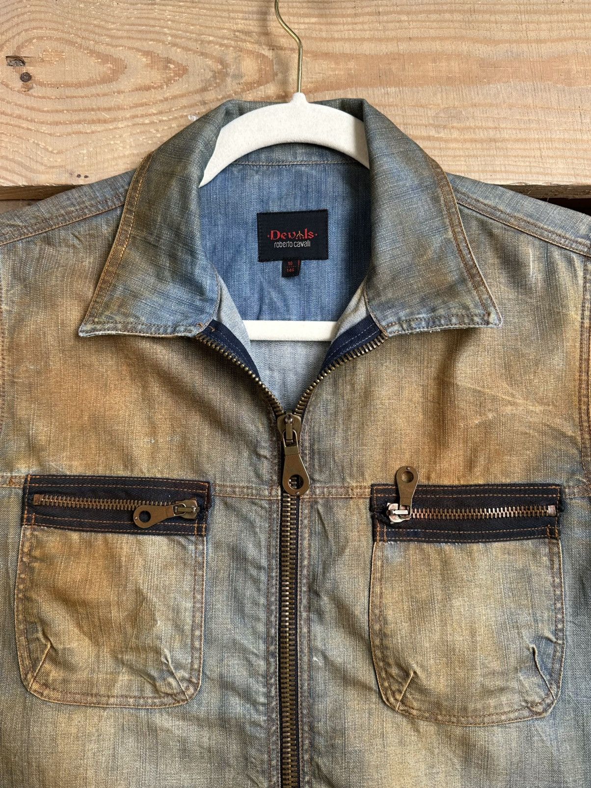 Roberto Cavalli Vintage Roberto Cavalli Devils Denim Jacket Size S / US 4 / IT 40 - 6 Thumbnail