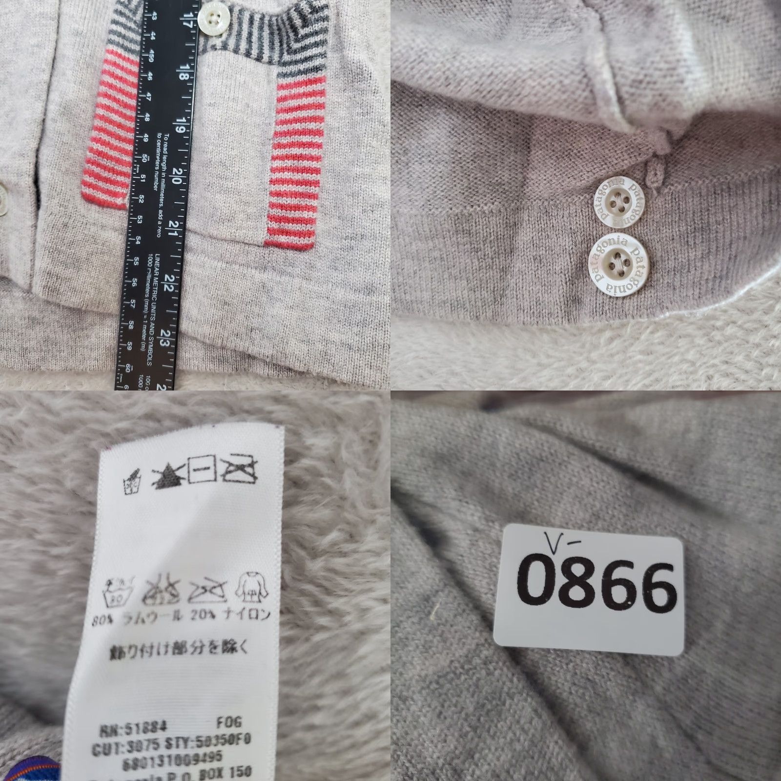 Patagonia VINTAGE Patagonia Cardigan Womens M Gray Lambswool Blend Button Sweater Grandpa Preppy Size M / US 6-8 / IT 42-44 - 8 Thumbnail