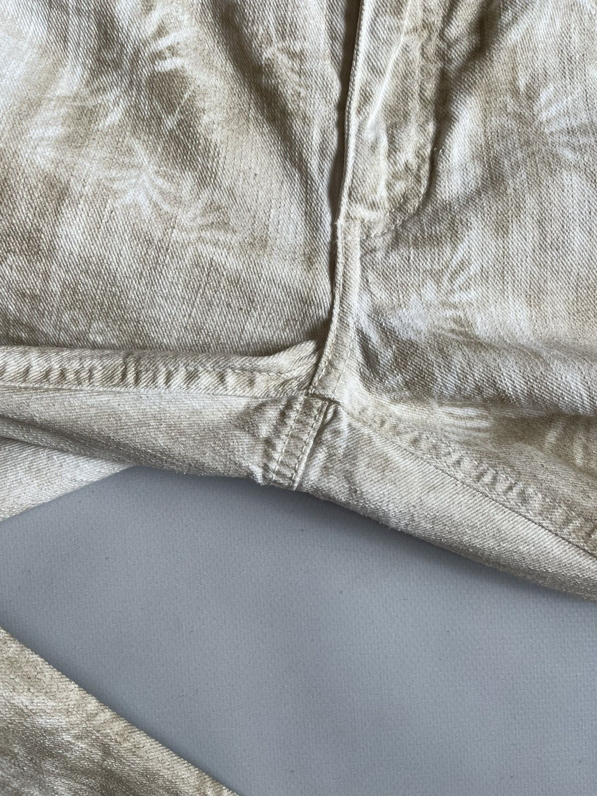 Chanel CHANEL Women Beige Botanical Floral Stripe Denim Pants Size 26" / US 2 / IT 38 - 16 Thumbnail