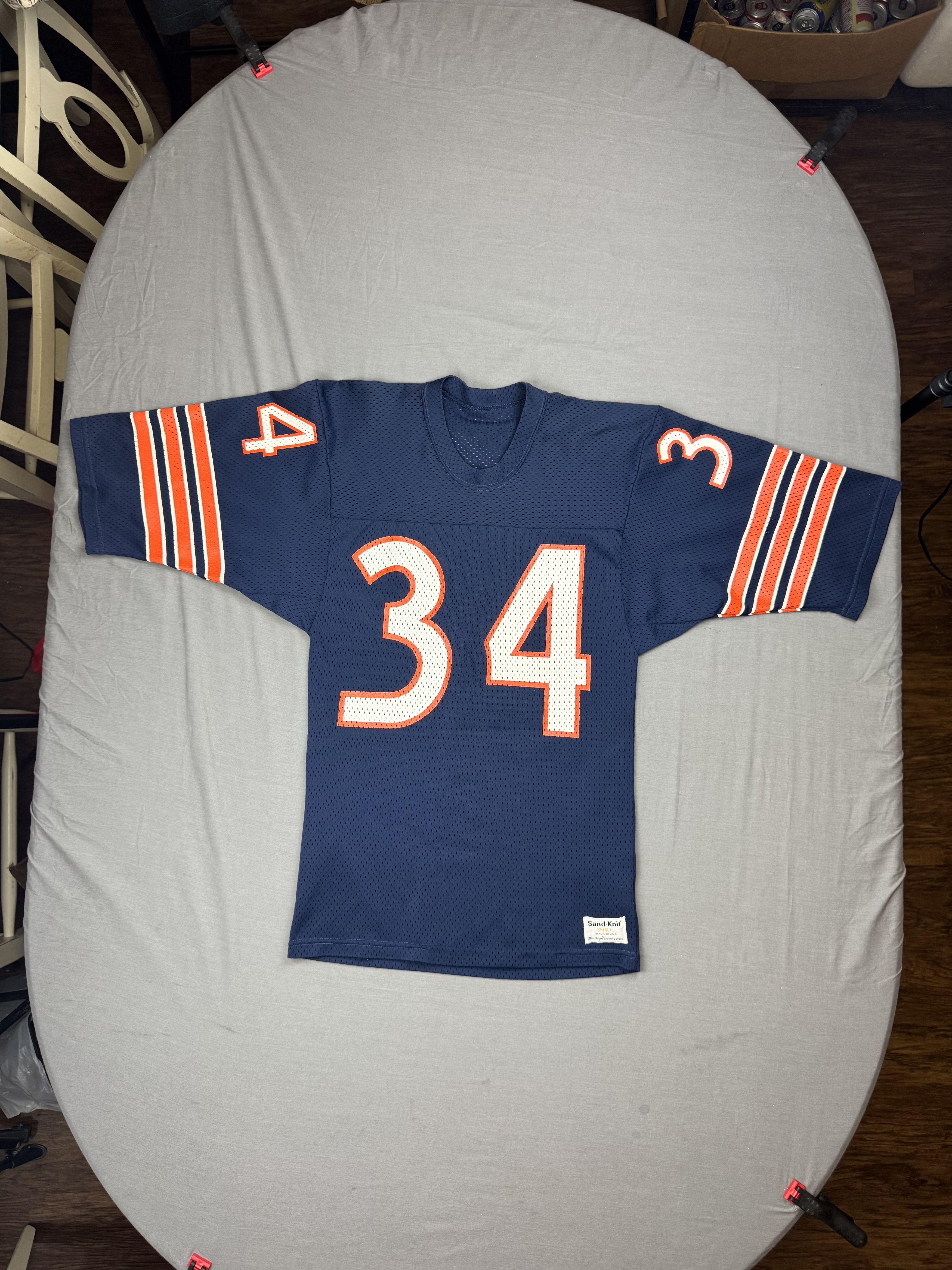 NFL Vtg 80s Walter Payton Chicago Bears Team Jersey Sand Knit Size US S / EU 44-46 / 1 - 1 Thumbnail
