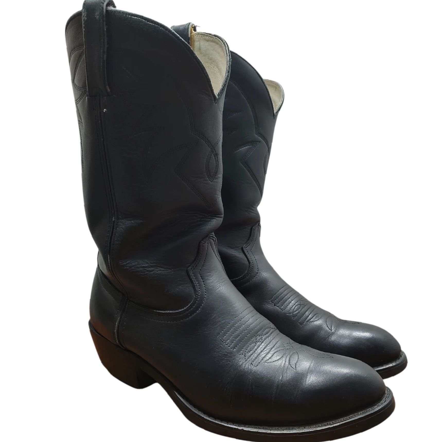 Durango VINTAGE Durango TR760 Black Leather Cowboy Western Boots Mens 9 D Rodeo Southwestern Size US 9 / EU 42 - 3 Thumbnail
