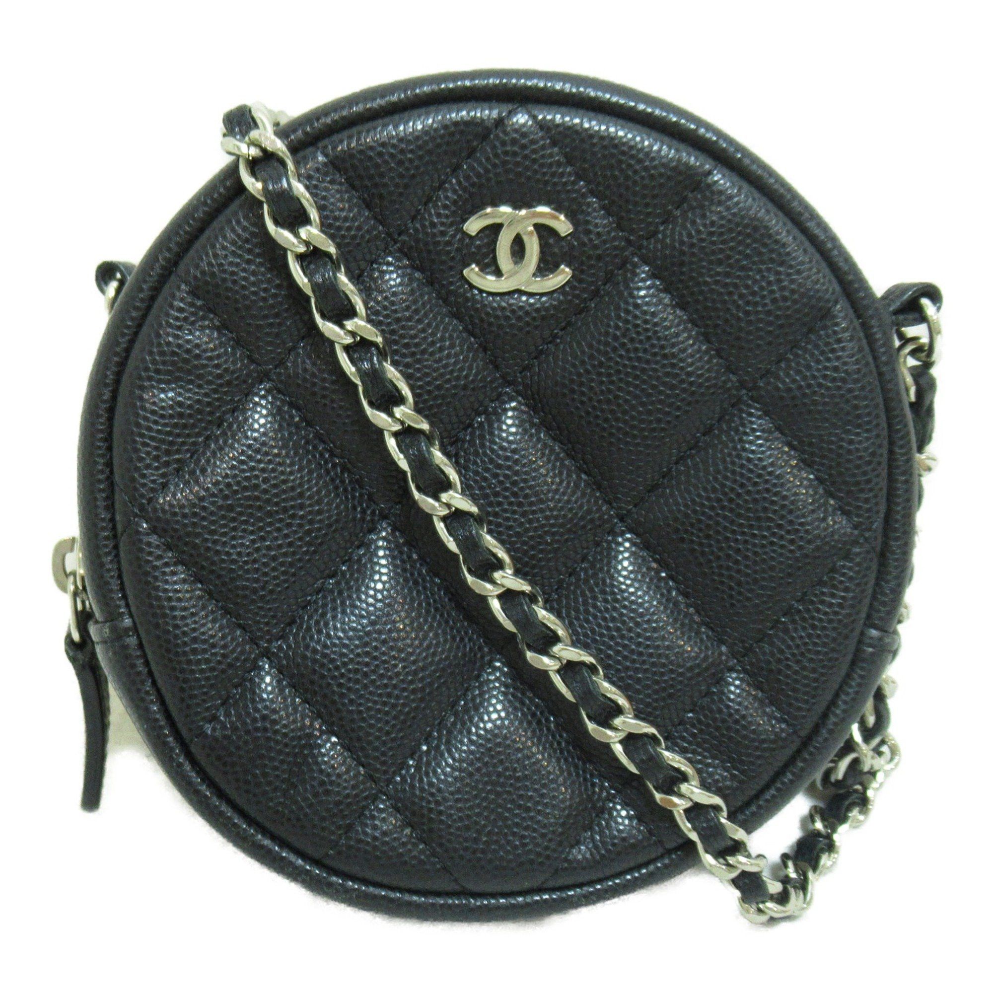 image of Chanel Matelasse Chainshoulder Bag Black Caviar Skin (Grained Calf), Women's