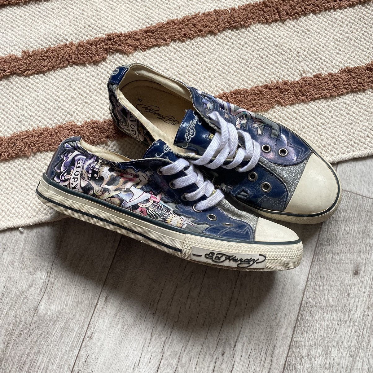 Ed Hardy ED HARDY Y2K SKULLS TATTOO SNEAKERS Size US 7 / EU 40 - 1 Thumbnail