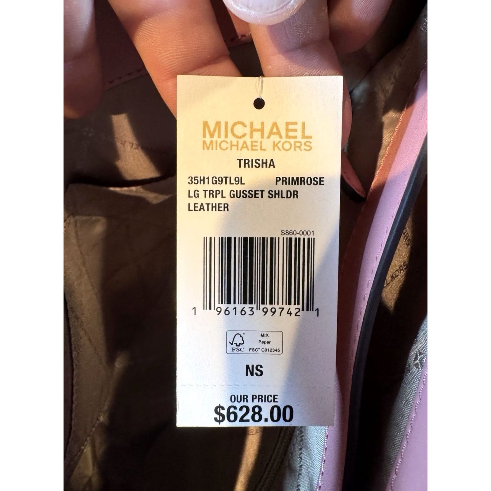 Michael Kors Authentic Michael Kors Large Leather Trisha Shoulder Gusset Handbag Primrose Pink Pebbled Leather Gold Hardware Size ONE SIZE - 3 Thumbnail