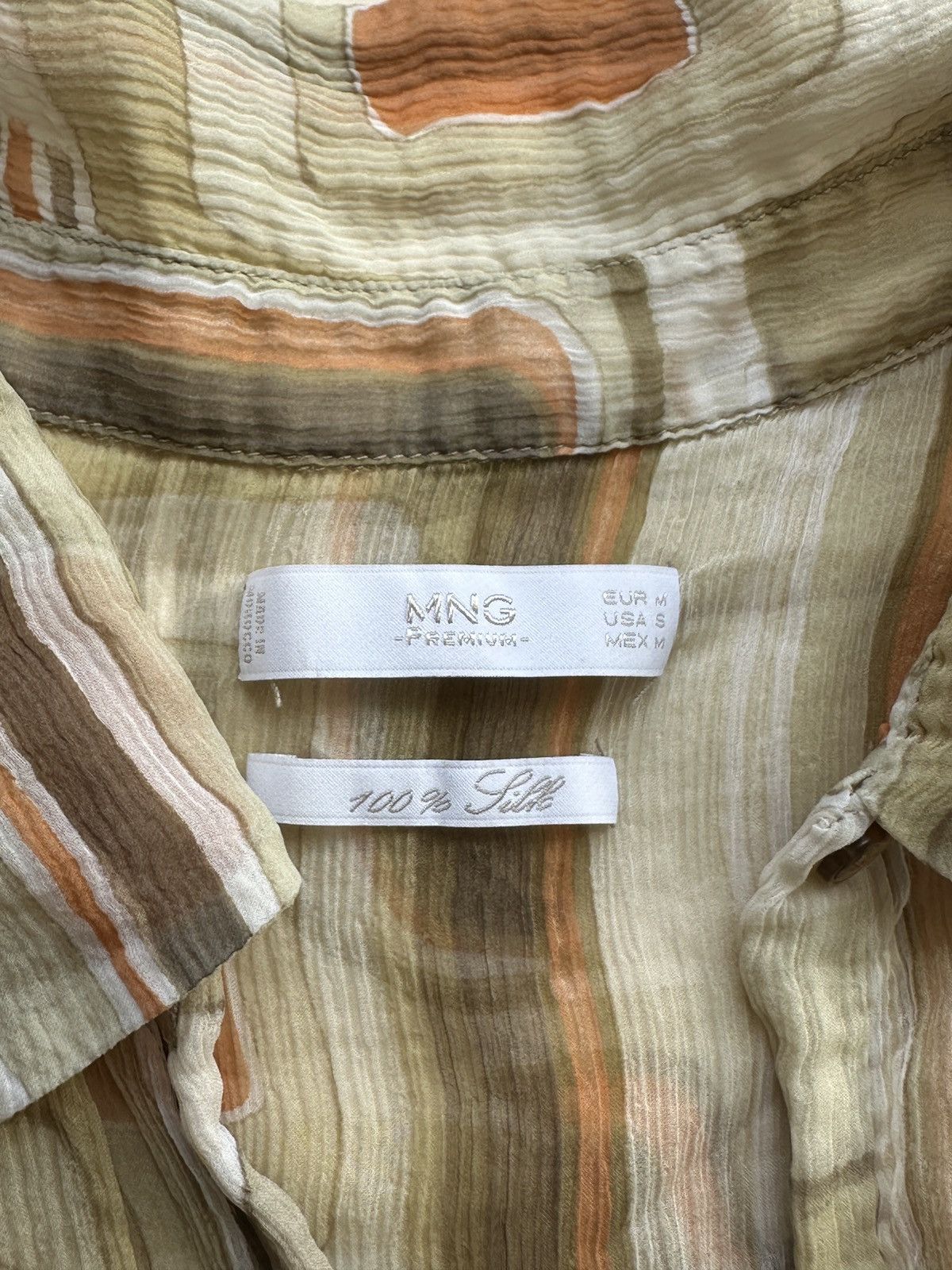 SikSilk × Vintage Silk Sheer Futuristic Abstract Print Blouse Size S / US 4 / IT 40 - 4 Thumbnail