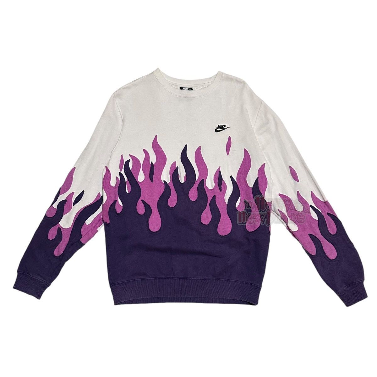 Nike Nike Crewneck Double Flame Purple White “Lozo” 597 Reworked Size US XL / EU 56 / 4 - 2 Thumbnail