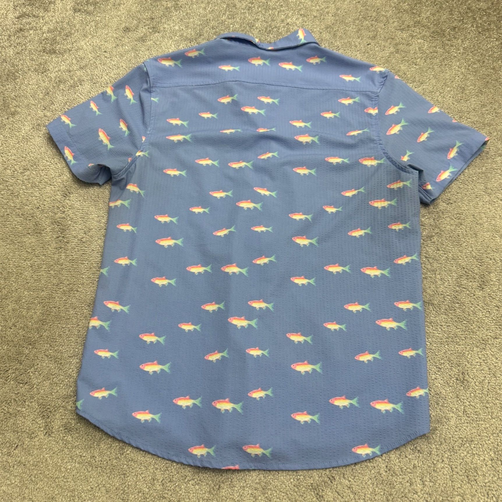 Vintage Vintage Summer Button-Up Shirt Mens M Blue Short Sleeve Fish Print Beach Casual Summer Size US M / EU 48-50 / 2 - 2 Thumbnail