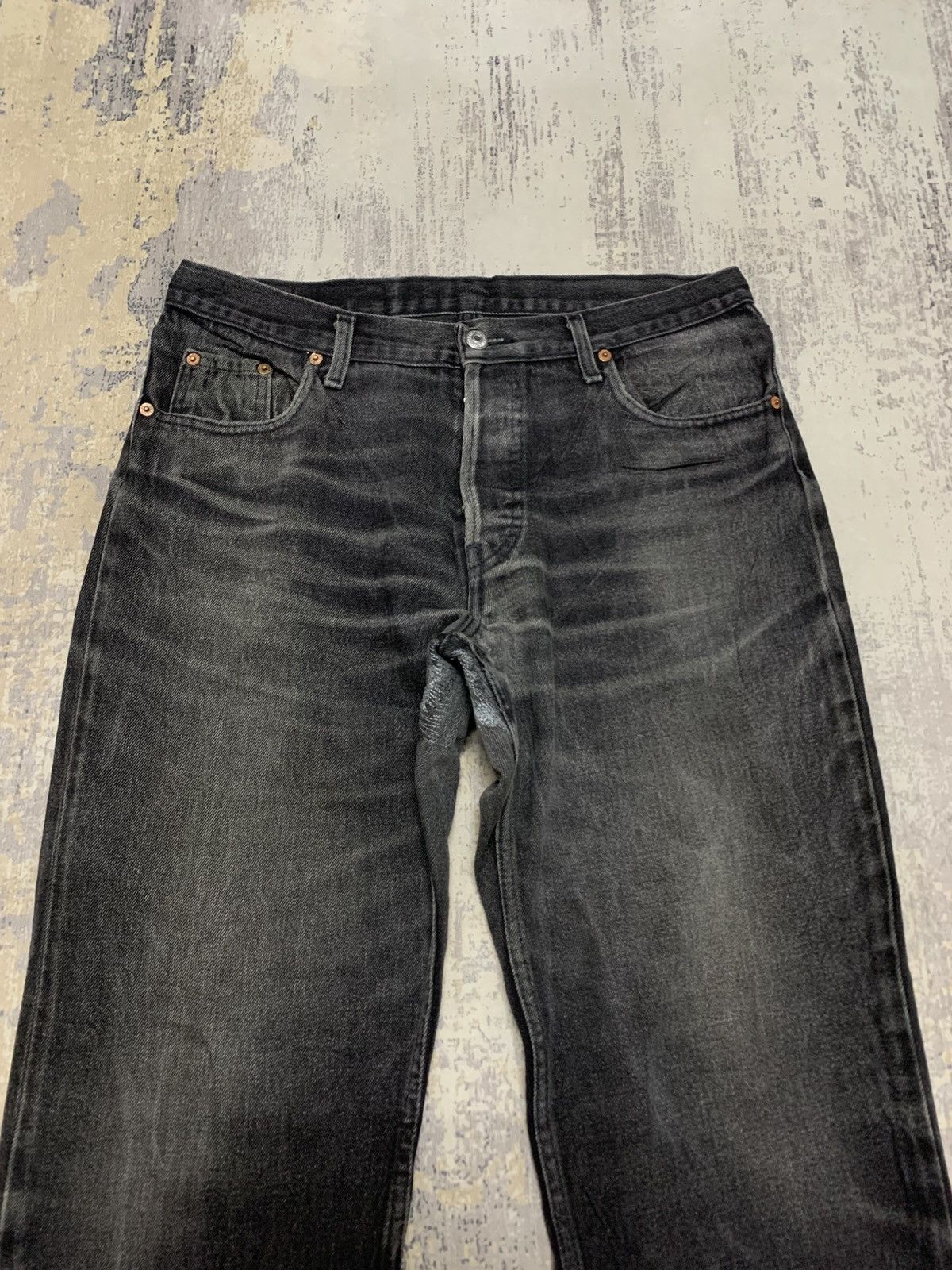 Levi's W34x29 Vintage Levis 501 Jean Black Wash Straight Fit Size US 36 / EU 52 - 2 Thumbnail