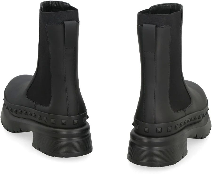 Valentino o1y0525 Leather Ankle Boots in Black Size US 12 / EU 45 - 4 Thumbnail