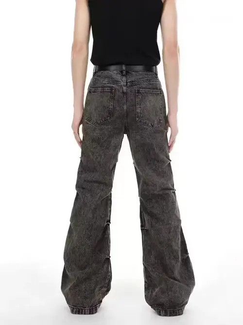 Jean Vintage washed distressed micro-flared high-waisted jeans Size US 30 / EU 46 - 2 Thumbnail