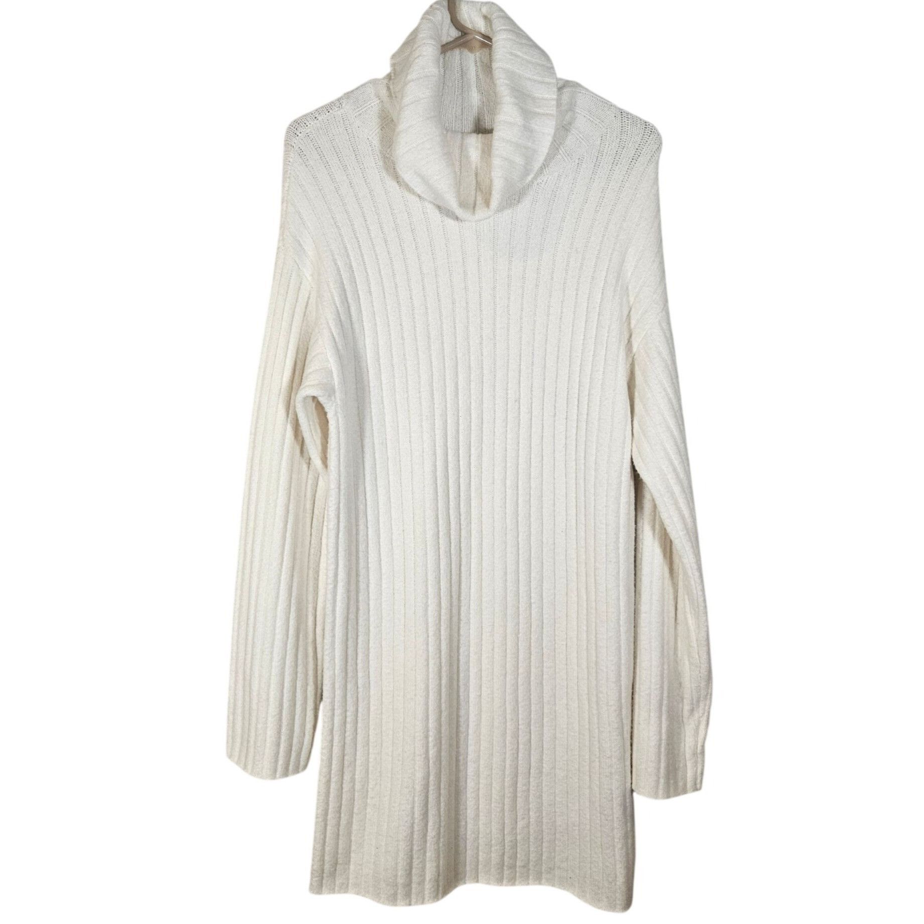 Abercrombie & Fitch Abercrombie Women Ivory Sweater Dress XS Ribbed Turtleneck W Size XS / US 0-2 / IT 36-38 - 2 Thumbnail