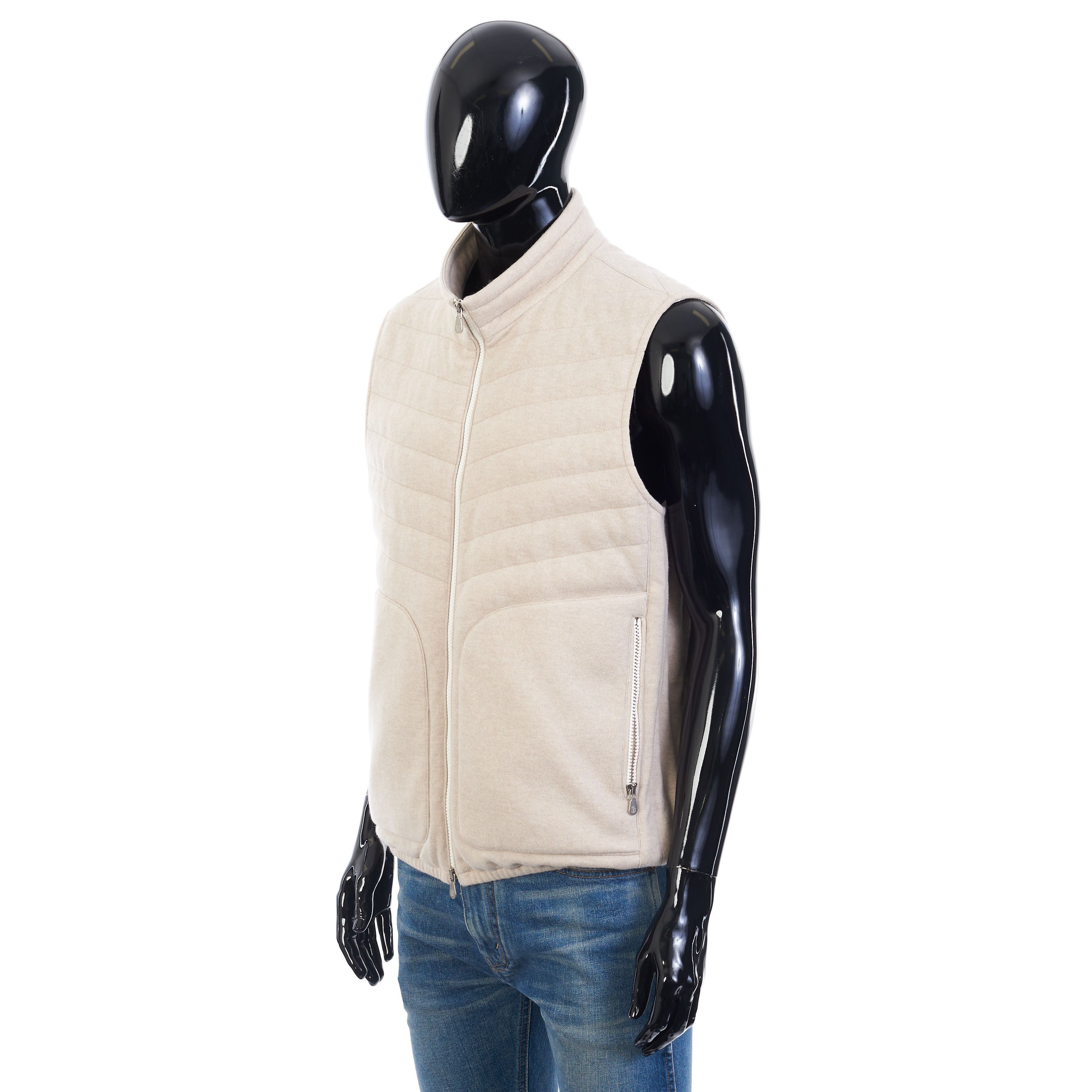 Brunello Cucinelli Beige Cashmere Down Vest - Bodywarmer Gilet Size US L / EU 52-54 / 3 - 2 Thumbnail