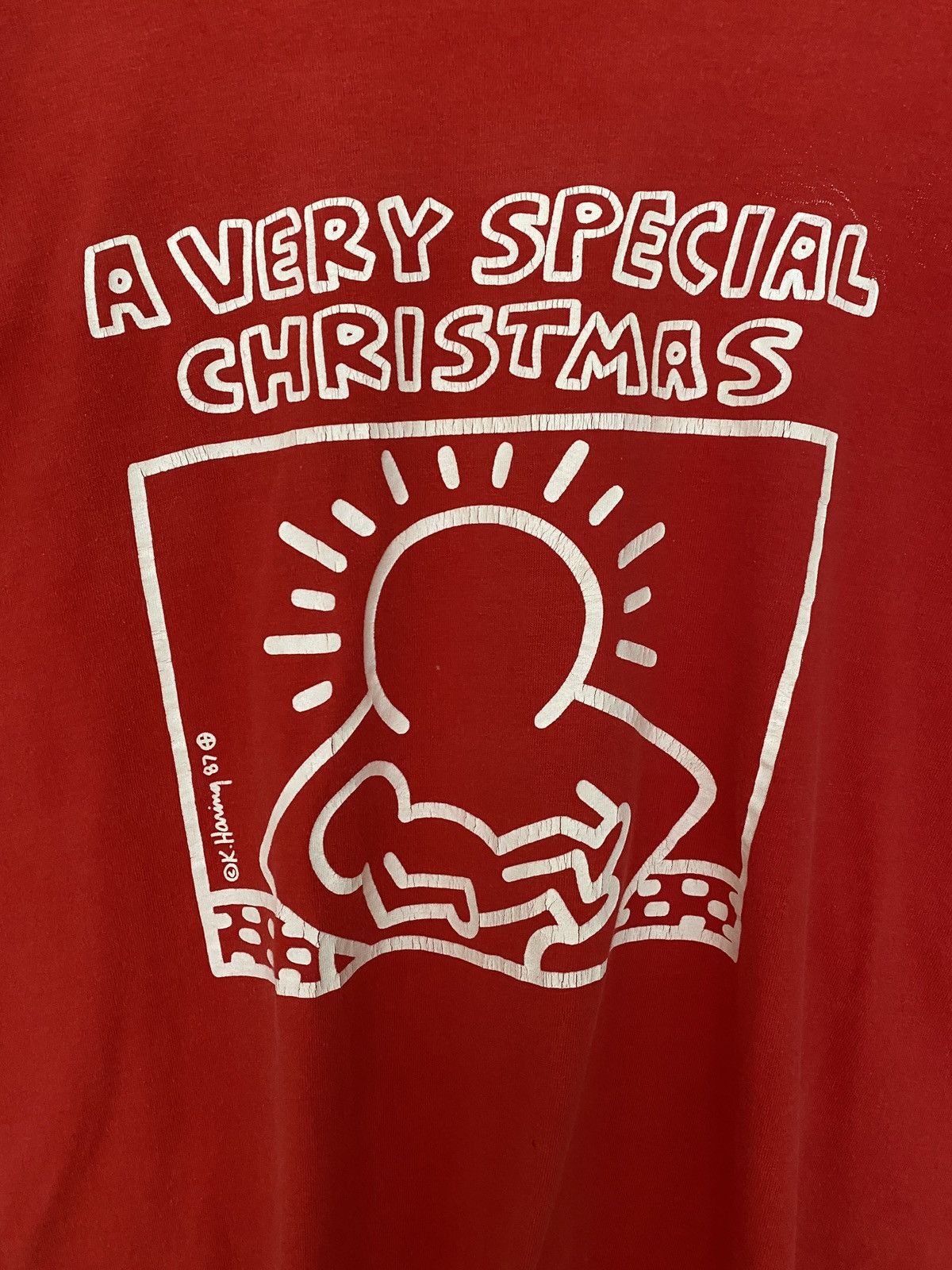 Keith Haring × Vintage Vintage Brand Art Keith Haring Sun Faded T-shirt 1980s Size US L / EU 52-54 / 3 - 4 Thumbnail