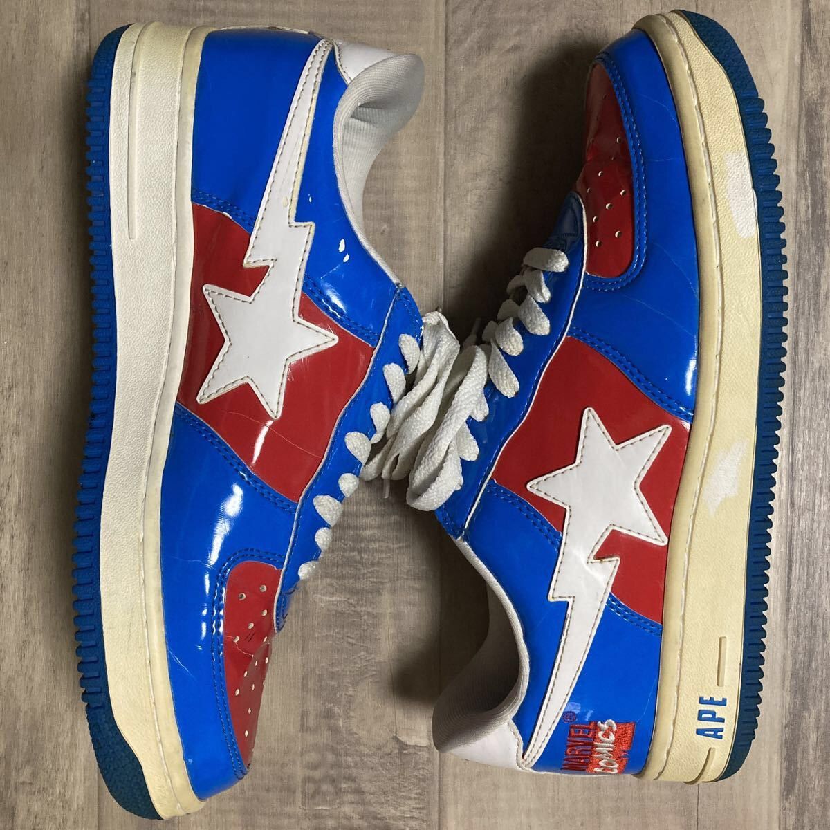 Bape × Marvel Comics × Nigo 2005 Marvel Comics patent leather BAPE STA sneakers APE NIGO Size US 9.5 / EU 42-43 - 3 Thumbnail